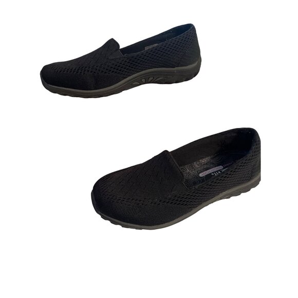 Skechers Reggae Fest Willow Black Relaxed Fit Mesh Slip-On Shoes Size 7.5 Box - Picture 1 of 9